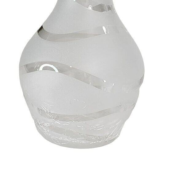 Set‎ of Two Vintage Matte Crackle Glass Vase - Picture 8 of 12